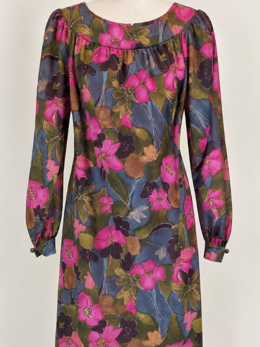 VTG 70s/80s Tori Richard Hawaiian Sheath Dress Small/Medium